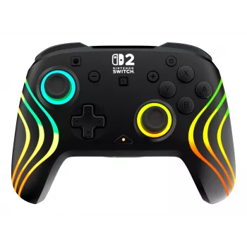 Bezdrôtový RGB herný ovládač Turtle Beach Afterglow Wave čierny pre Nintendo Switch 2 — Bluetooth/USB-C, integrovaná batéria 20 h, 3 m kábel