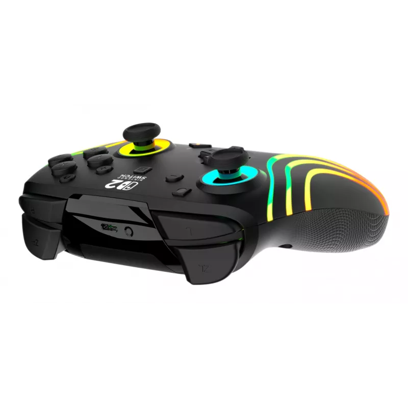 Bezdrôtový RGB herný ovládač Turtle Beach Afterglow Wave čierny pre Nintendo Switch 2 — Bluetooth/USB-C, integrovaná batéria 20 h, 3 m kábel