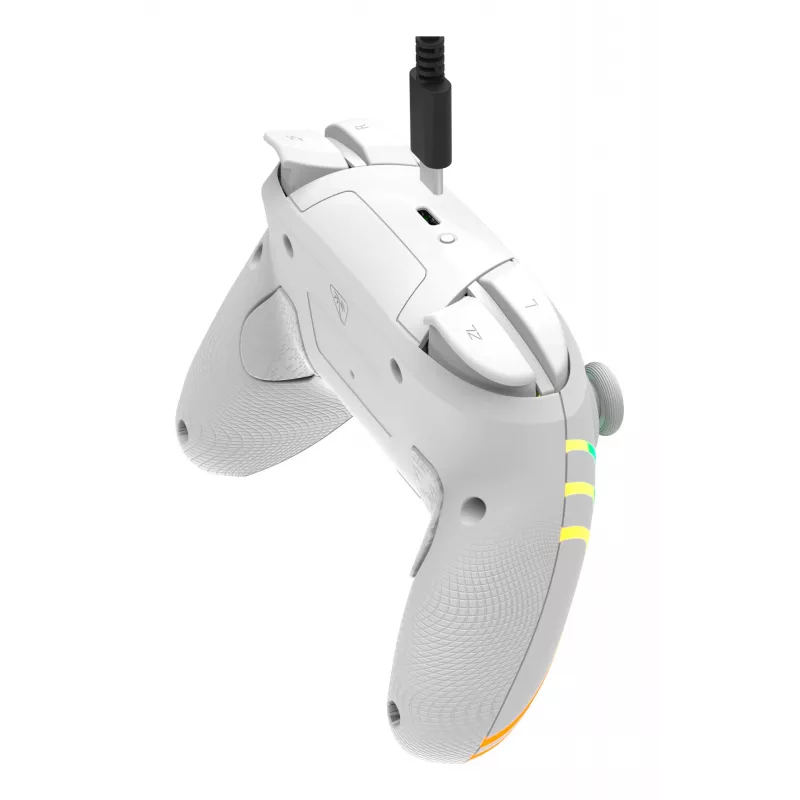 Bezdrôtový RGB herný ovládač Turtle Beach Afterglow Wave White pre Nintendo Switch 2, Bluetooth/USB-C, integrovaná batéria 20 h, 3 m kábel