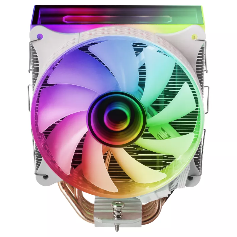 Mars Gaming MCPU-VR White chladič CPU Dual Infinity Mirror ARGB 4 HCT heatpipes 180W TDP ultra tichý PWM 12 cm ventilátor