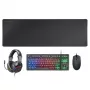 Mars Gaming 4-in-1 herná sada MCP-RGB3, káblová, USB, membránová, RGB LED, čierna, myš v balení