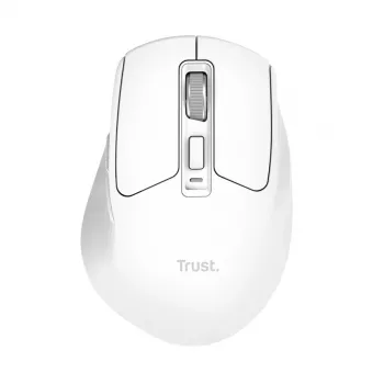 Bezdrôtová pravácka kancelárska myš TRUST Niven – RF + Bluetooth, 3200 DPI, 7 tlačidiel, koliesko, biela