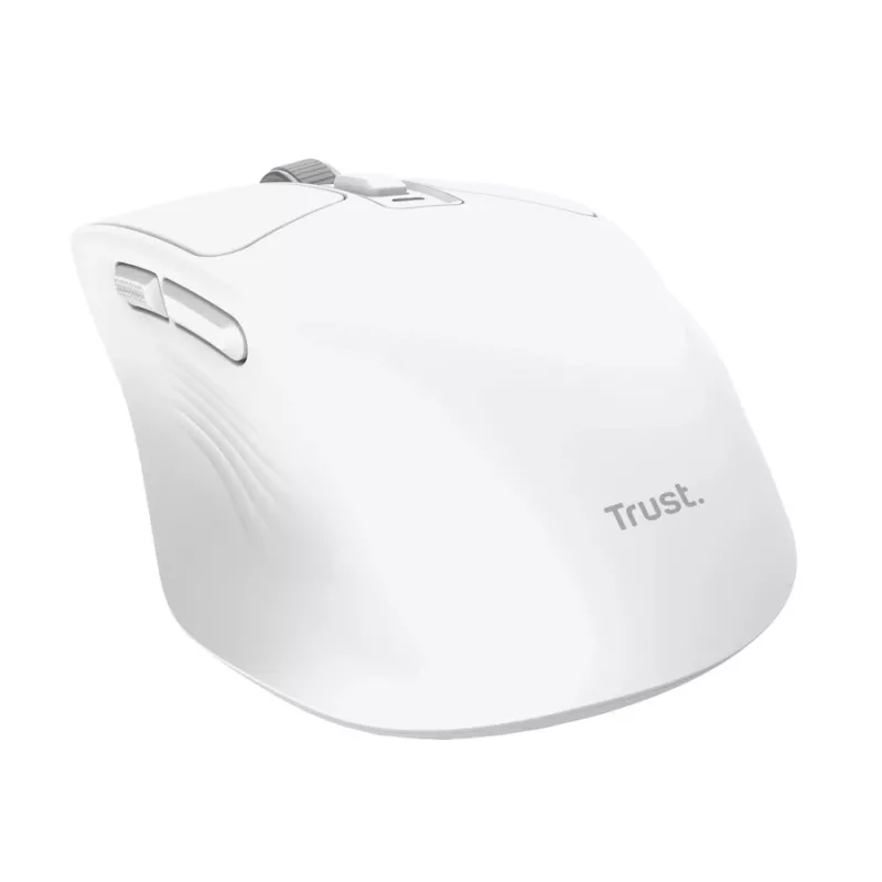 Bezdrôtová pravácka kancelárska myš TRUST Niven – RF + Bluetooth, 3200 DPI, 7 tlačidiel, koliesko, biela