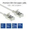 ACT sivý 3 meter LSZH U/FTP CAT6A datacentrový Slimline patch kábel snagless s RJ45 konektormi
