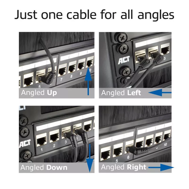 ACT sieťový kábel DD1952 Cat6 U/FTP (STP) 0,25 m čierny RJ-45 na RJ-45