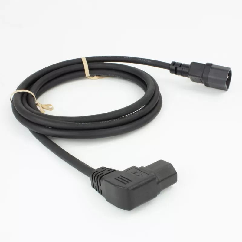 ACT napájací kábel C14 - C15 (zahnutý vľavo) IEC60320 čierny 0,6 m