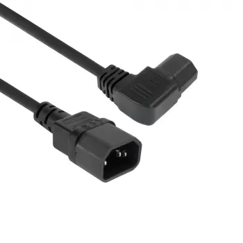 ACT napájací kábel C14 - C15 (zahnutý vľavo) IEC60320 čierny 2 m