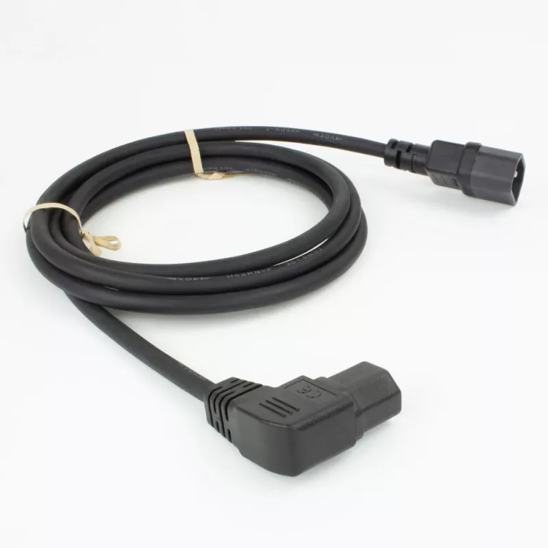 ACT napájací kábel C14 - C15 (zahnutý vľavo) IEC60320 čierny 2 m