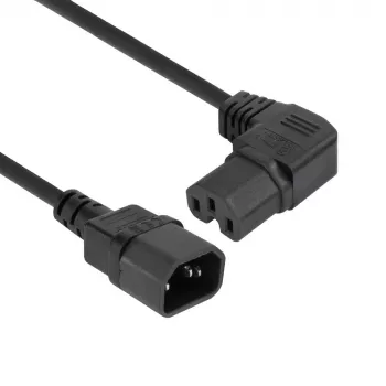 ACT napájací kábel C14 - C15 (zahnutý vpravo) IEC60320 čierny 0,6 m