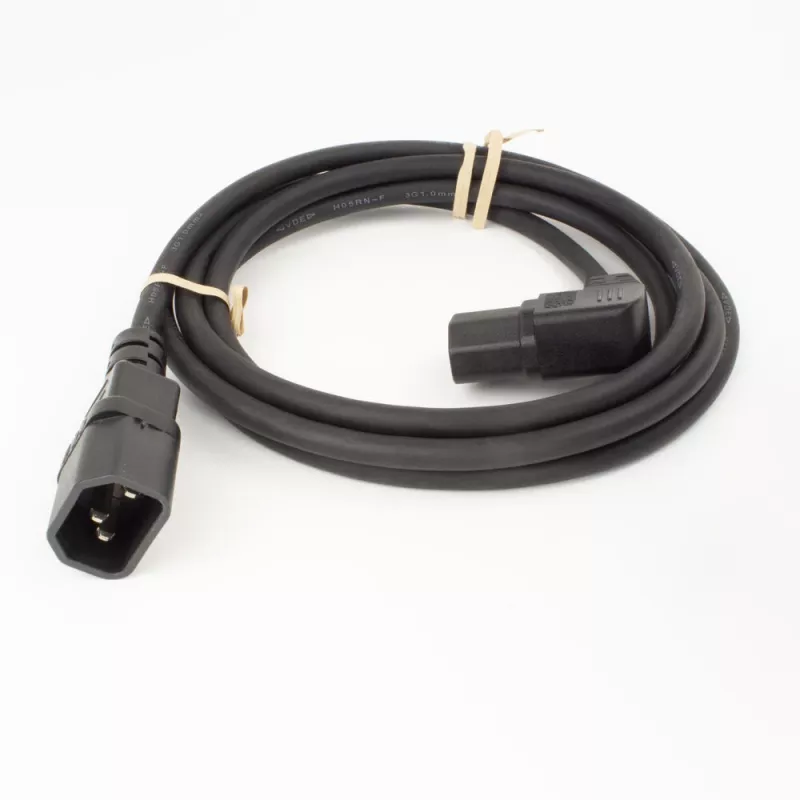 Napájací kábel ACT C14 na zahnutý C15 IEC60320 čierny 2 m H05RN-F 10 A 250 V
