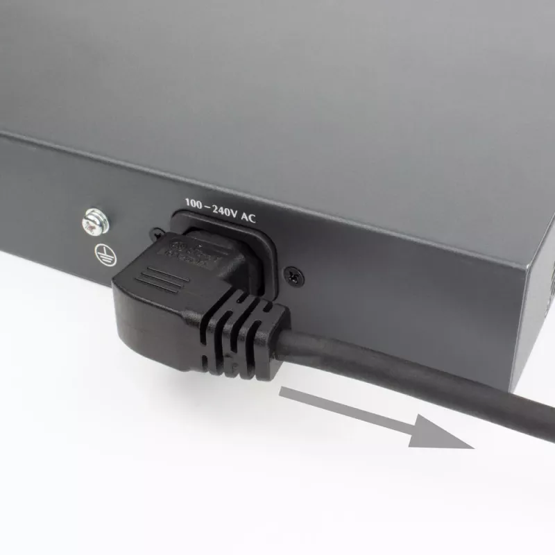 Napájací kábel ACT C14 na zahnutý C15 IEC60320 čierny 2 m H05RN-F 10 A 250 V