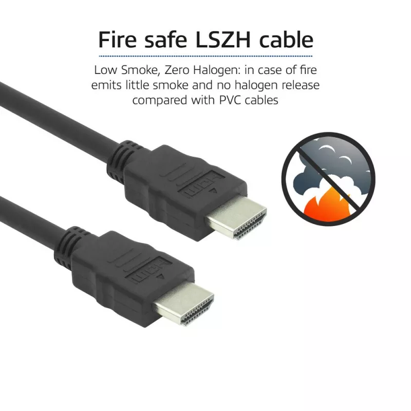 HDMI kábel ACT AK3877 — 10 m, HDMI Type-A samec na samec, HDMI 2.0, 18 Gbit/s, ARC, pozlátené kontakty, čierny
