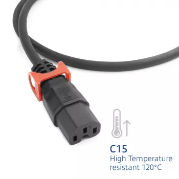 ACT napájací kábel C14 IEC Lock+ Dual Locking - C15 IEC Lock+ čierny 2 m, PC3872