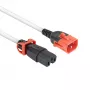 Napájací kábel ACT C14 IEC Lock+ Dual Locking - C15 IEC Lock+ biely 3 m, PC3879