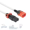 Napájací kábel ACT C14 IEC Lock+ Dual Locking - C15 IEC Lock+ biely 3 m, PC3879