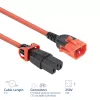 ACT napájací kábel C14 IEC Lock+ Dual Locking - C15 IEC Lock+ červený 1 m, PC3869
