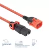 Napájací kábel ACT C14 IEC Lock+ Dual Locking - C15 IEC Lock+ červený 2 m, PC3873