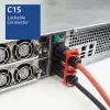 Napájací kábel ACT C14 IEC Lock+ Dual Locking na C15 IEC Lock+ červený, 3 m, 250 V 10 A