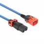 ACT sieťový kábel C14 IEC Lock+ Dual Locking - C15 IEC Lock+ modrý 2 m, PC3874