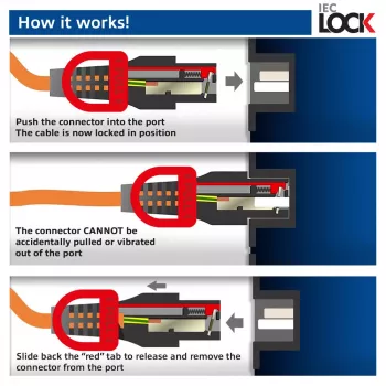 ACT sieťový kábel C14 IEC Lock+ Dual Locking - C15 IEC Lock+ modrý 2 m, PC3874