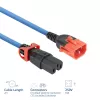 ACT sieťový kábel C14 IEC Lock+ Dual Locking - C15 IEC Lock+ modrý 2 m, PC3874