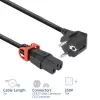 ACT napájací kábel CEE 7/7 konektor (zahnutý) - C15 IEC Lock+ čierny 1 m, EL603S