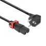 ACT napájací kábel CEE 7/7 konektor (zahnutý) – C15 IEC Lock+ čierny 2 m, EL604S
