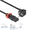 ACT napájací kábel CEE 7/7 konektor (zahnutý) – C15 IEC Lock+ čierny 2 m, EL604S