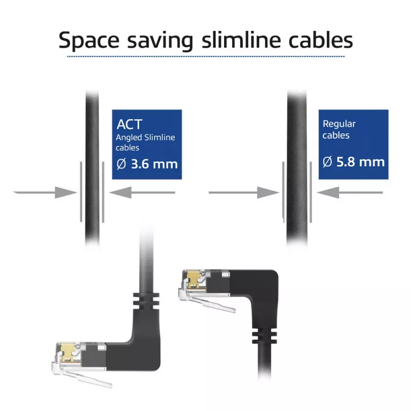 ACT sieťový kábel DD7900 Cat6a U/UTP patch kábel 0,5 m RJ-45 čierny