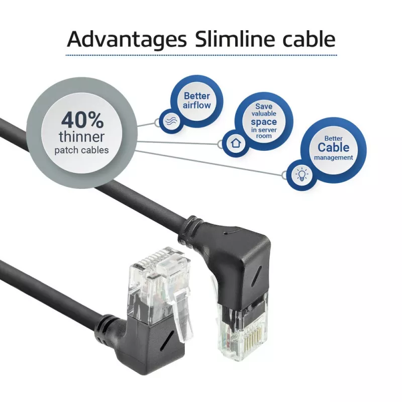 ACT sieťový kábel DD7900 Cat6a U/UTP patch kábel 0,5 m RJ-45 čierny