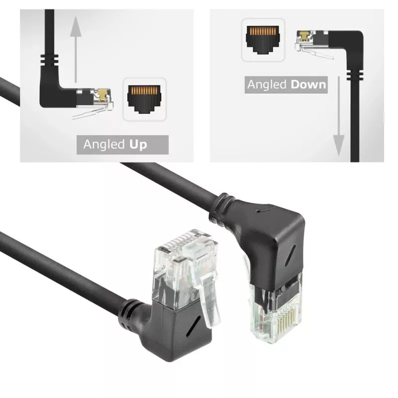 Sieťový patch kábel ACT Cat6a U/UTP DD7902, RJ-45 na RJ-45, 2 m, čierny