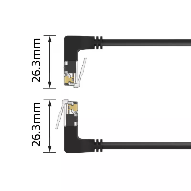 Sieťový patch kábel ACT Cat6a U/UTP DD7902, RJ-45 na RJ-45, 2 m, čierny
