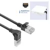 ACT čierny 3 m U/FTP CAT6A LSZH Slimline patch kábel s RJ45 konektormi 90° zahnutý nadol na rovný
