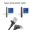 ACT čierny 3 m U/FTP CAT6A LSZH Slimline patch kábel s RJ45 konektormi 90° zahnutý nadol na rovný