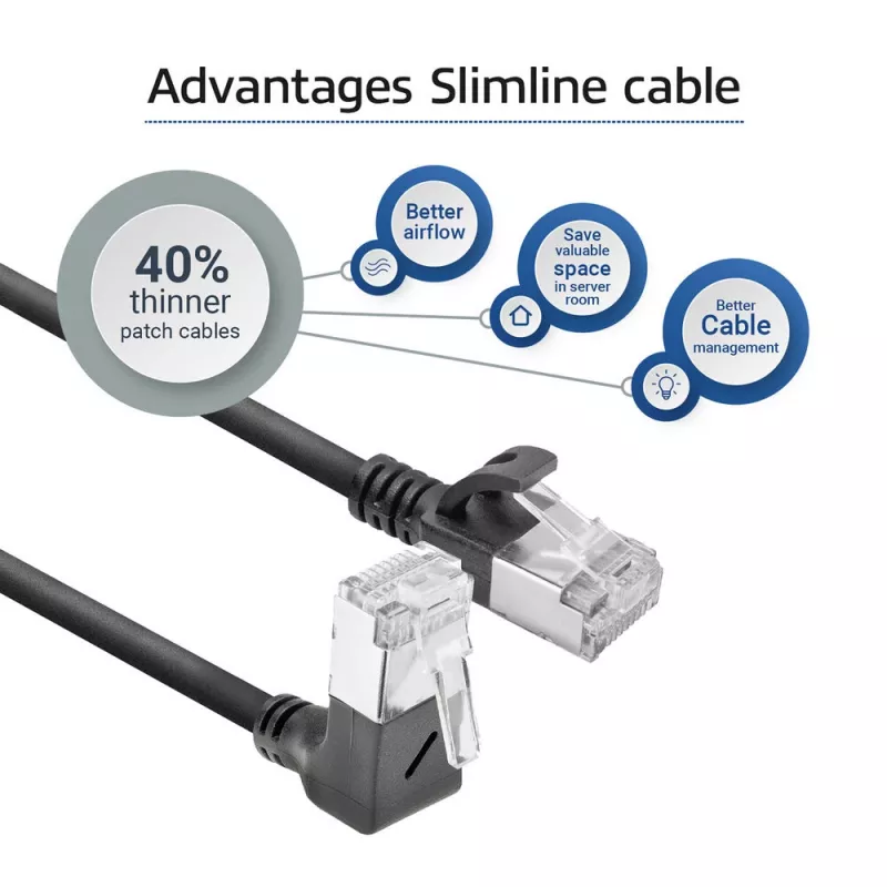 Sieťový patch kábel ACT DA4905 Cat6a U/FTP (STP) RJ-45 na RJ-45 čierny 5 m
