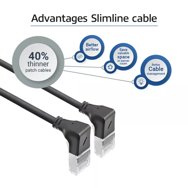 Sieťový kábel ACT DA5901 Cat6a U/FTP (STP) čierny 1 m RJ-45 na RJ-45