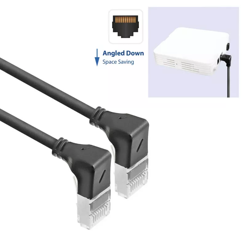 Sieťový kábel ACT DA5952 Cat6a U/FTP (STP) 0,25 m čierny RJ-45 na RJ-45