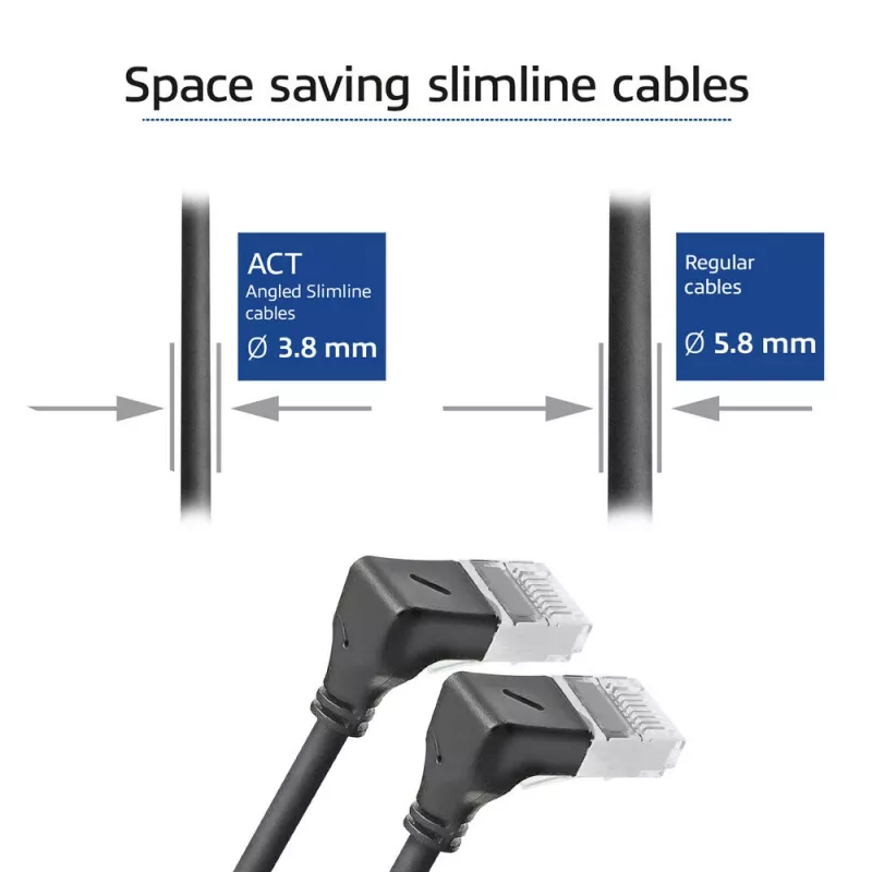 Sieťový kábel ACT DA5952 Cat6a U/FTP (STP) 0,25 m čierny RJ-45 na RJ-45
