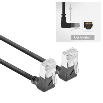 ACT sieťový kábel DA6951 Cat6a U/FTP (STP) čierny 1,5 m s RJ-45 konektormi, pozlátenými kontaktmi