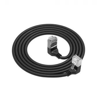 ACT sieťový kábel DA7930 Cat6a U/FTP (STP) čierny 0,15 m s RJ-45 pozlátenými kontaktmi