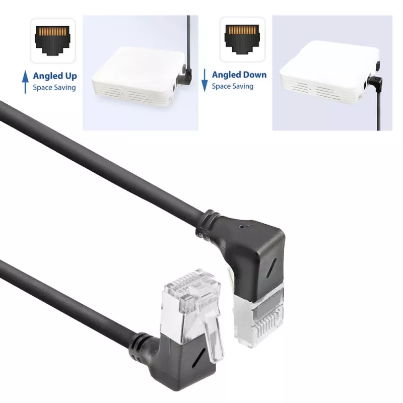 ACT sieťový kábel DA7930 Cat6a U/FTP (STP) čierny 0,15 m s RJ-45 pozlátenými kontaktmi