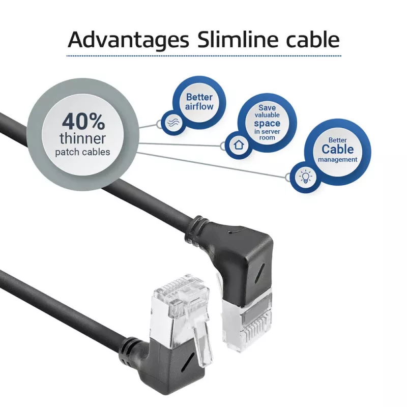 ACT sieťový kábel DA7930 Cat6a U/FTP (STP) čierny 0,15 m s RJ-45 pozlátenými kontaktmi