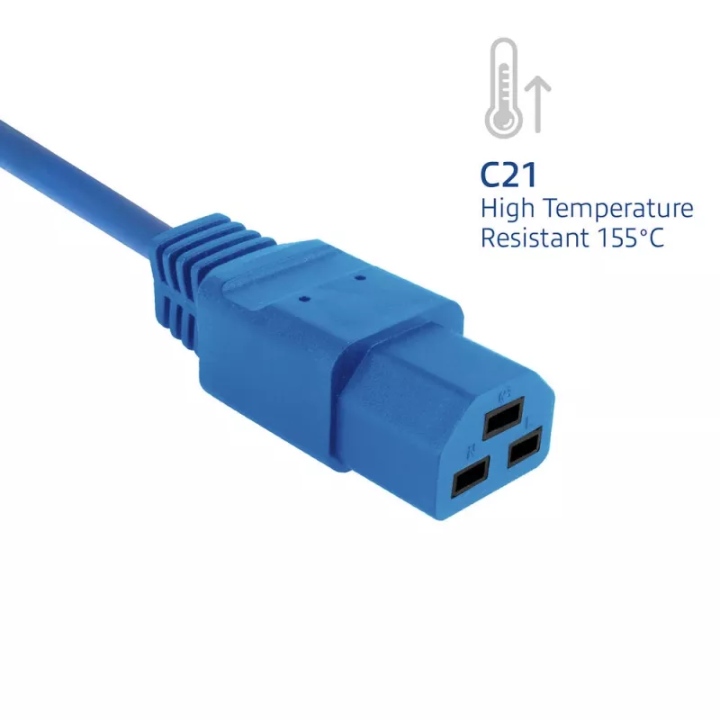 ACT napájací kábel C14 na C21 IEC60320 modrý 2 m, 250 V 10 A