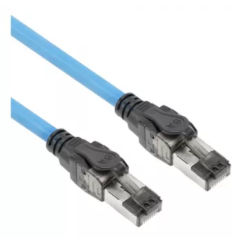 ACT modrá 80 metrov S/FTP CAT6A B2ca PoE++ 100W pevný vopred zostavený inštalačný kábel, RJ45 konektor samec – samec