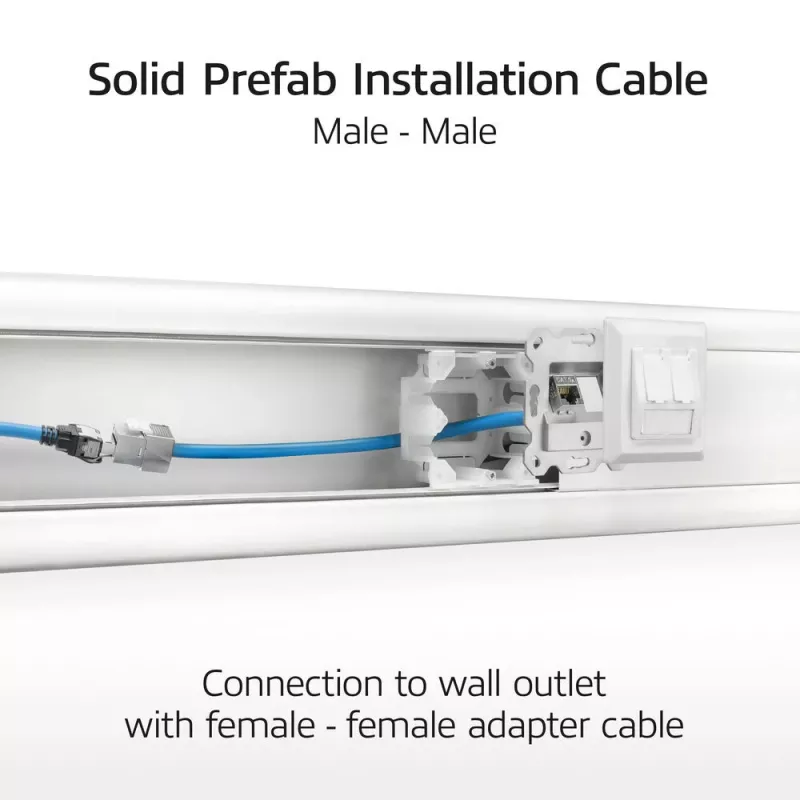 ACT modrá 85 metrov S/FTP CAT6A B2ca PoE++ 100W pevný vopred zostavený inštalačný kábel, RJ45 konektor samec – samec