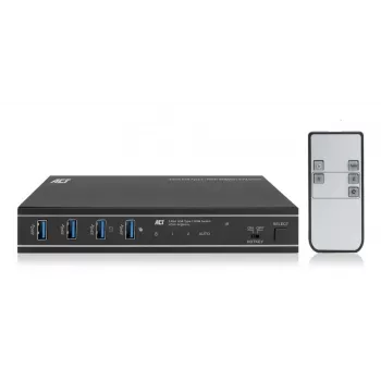 KVM prepínač ACT 2-port USB-C/HDMI 4K@60Hz AC7922 s USB klávesnicou/myšou, HDMI video, 100W PD