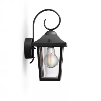 Vonkajšie nástenné svietidlo Philips myGarden Buzzard 60 W E27 čierna hliník (bez zdroja svetla)