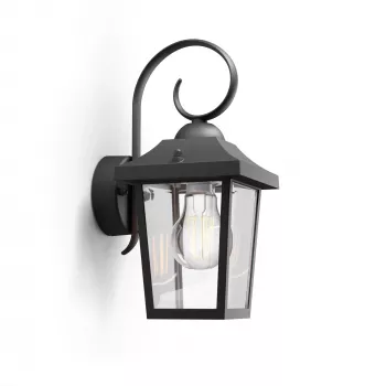 Vonkajšie nástenné svietidlo Philips myGarden Buzzard 60 W E27 čierna hliník (bez zdroja svetla)