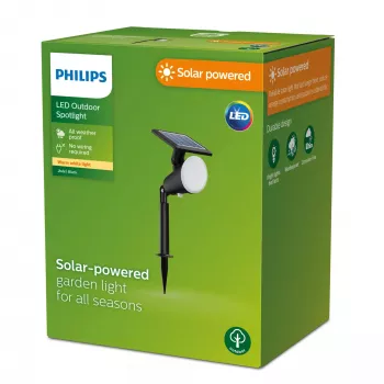 Philips Jivix zemné bodové svietidlá/kolíky 1,4 W, vonkajšie stojanové/stĺpové svietidlo, čierna, plast, IP44, terasa, záhrada, III