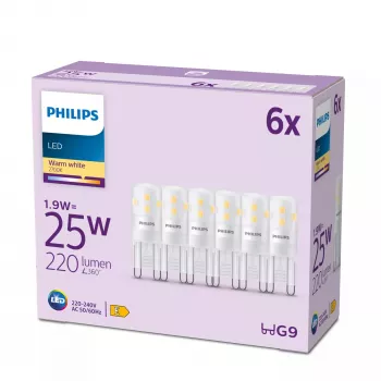 Philips Capsule 25 W G9 G9 x6, 1,9 W, 25 W, G9, 220 lm, 15000 h, teplá biela